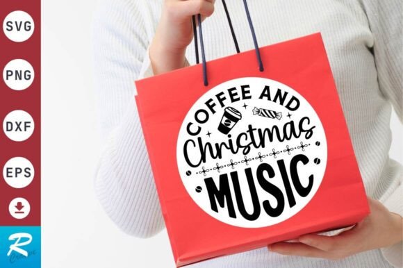 Coffee and Christmas Music SVG Design