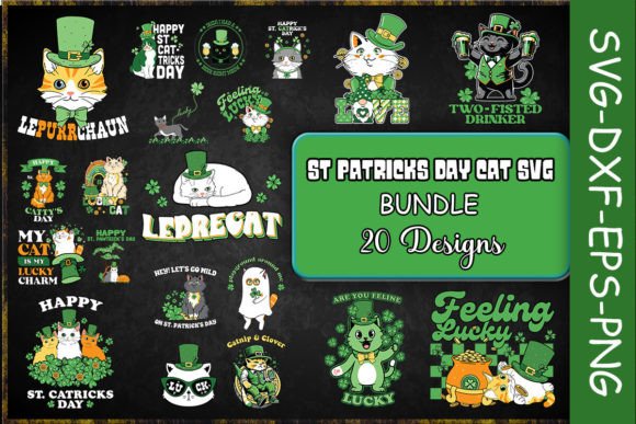 St Patricks Day Cat SVG Bundle